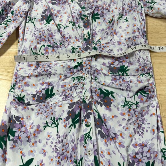 byTiMo Summer Floral Print Button Front Maxi Dress Size XS Project Piece Upcycle - Picture 6 of 11